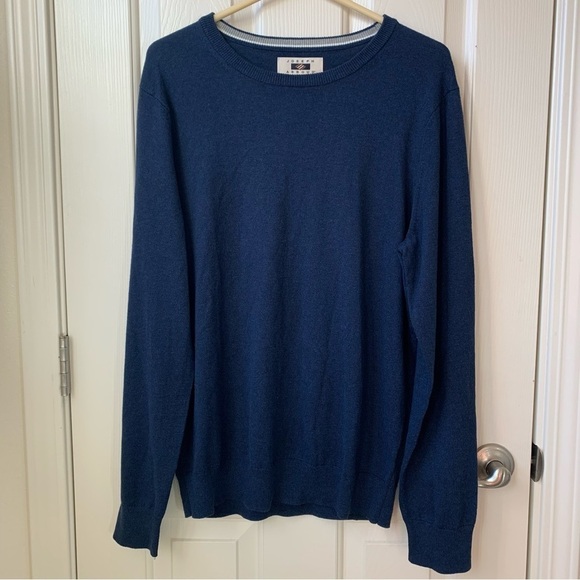 NWOT Joseph Abboud Men’s Modern fit Crewneck pullover cashmere large navy - Picture 1 of 10